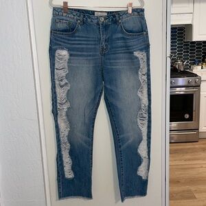 Band of Gypsies Distressed Straight Leg Ankle Jeans | 29